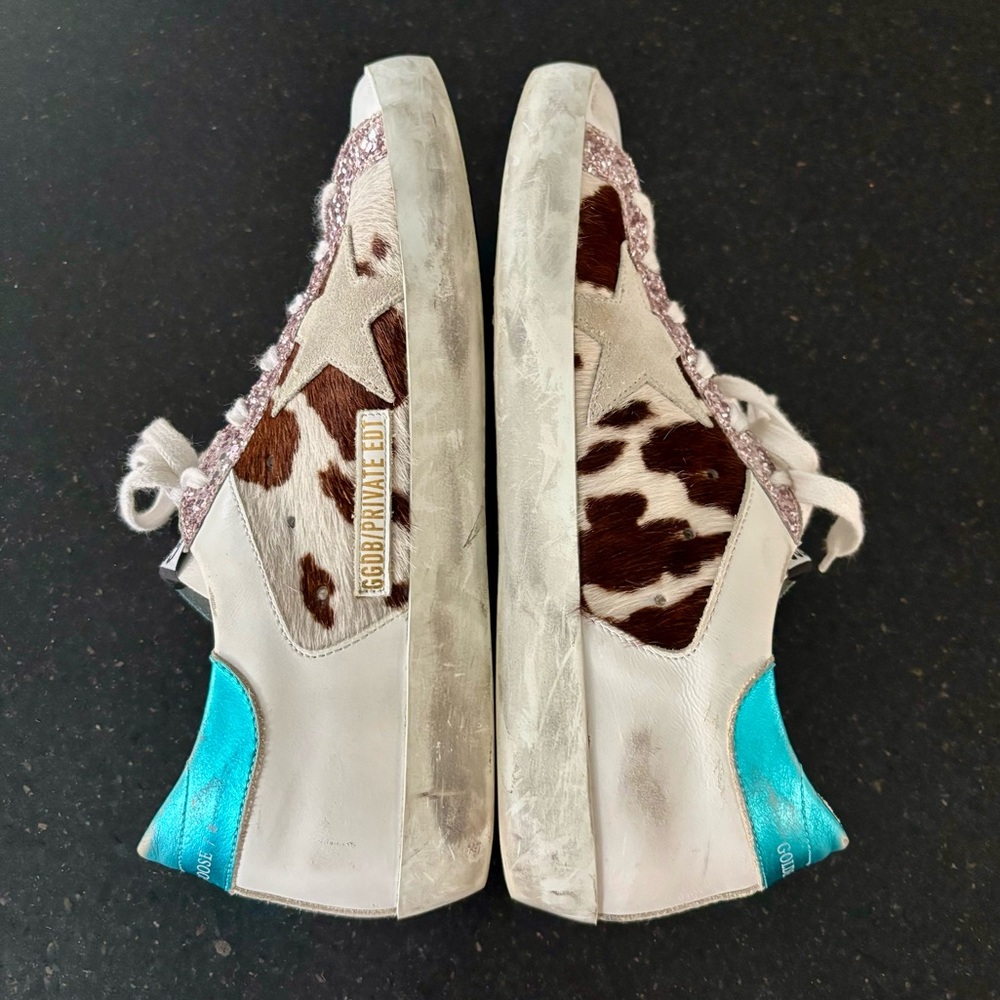 Golden Goose Super Star Calf Hair Pink Glitter Exclusive Sneaker - Picture 4 of 12